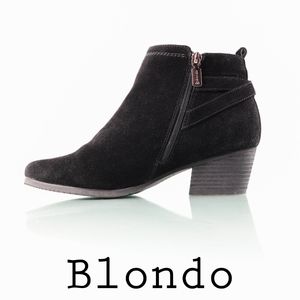 Blondo Idra Black Waterproof Suede Ankle Boot